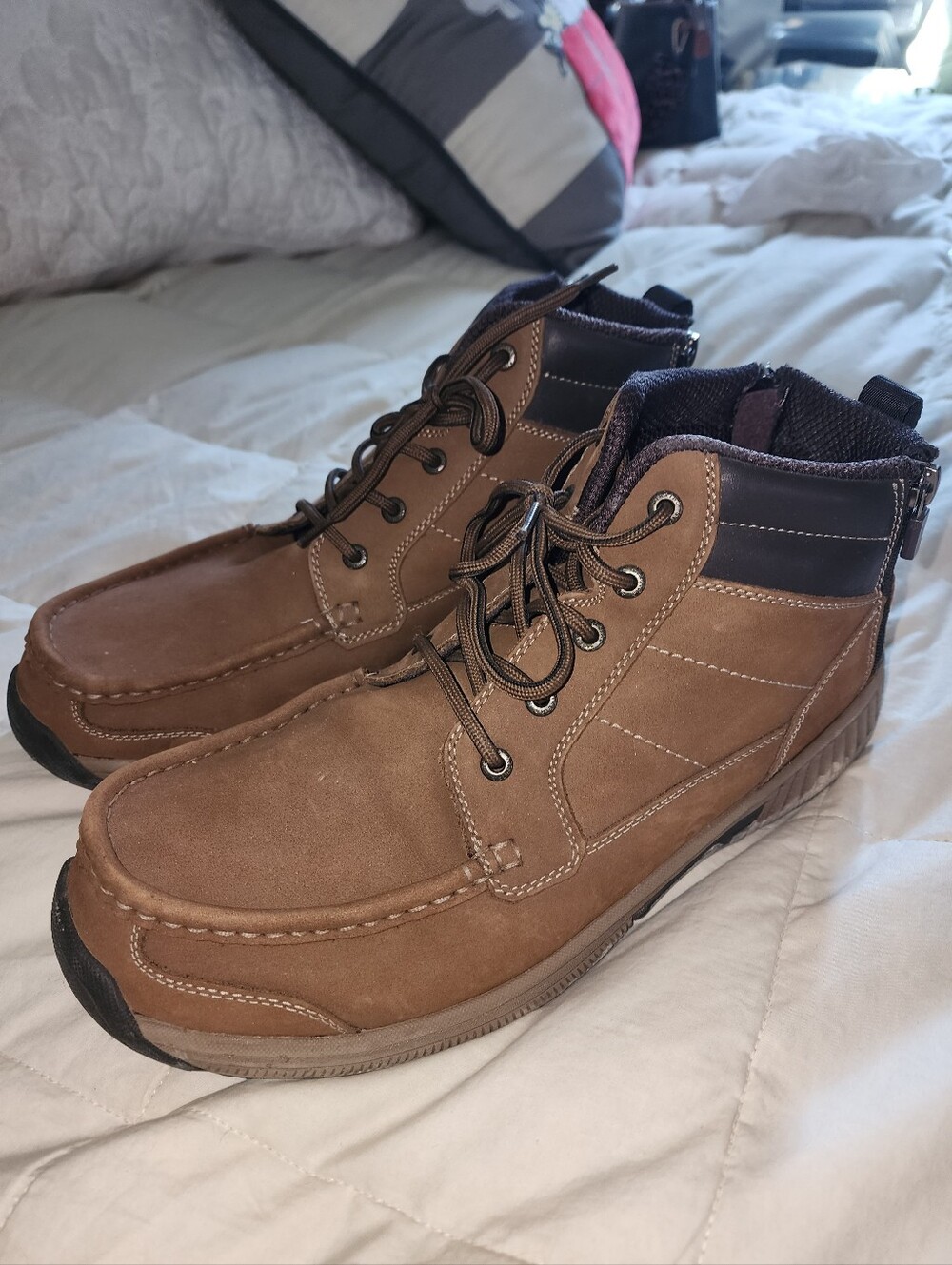 Men's Brown Orthofeet Ranger Casual Lace-Up Ankle Boots Size 12